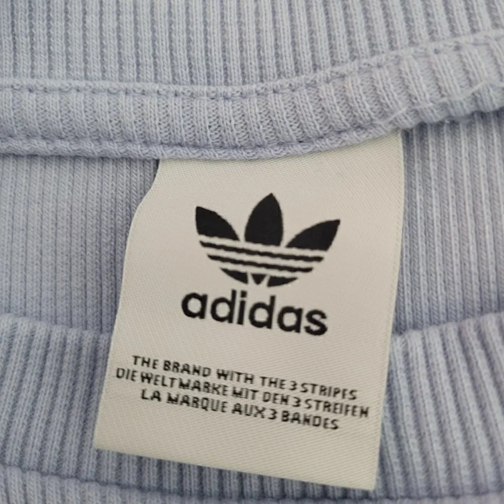 Adidas Originals Reveal Your Voice Ribbed Logo Tape Crop Top - Picture 9 of 10